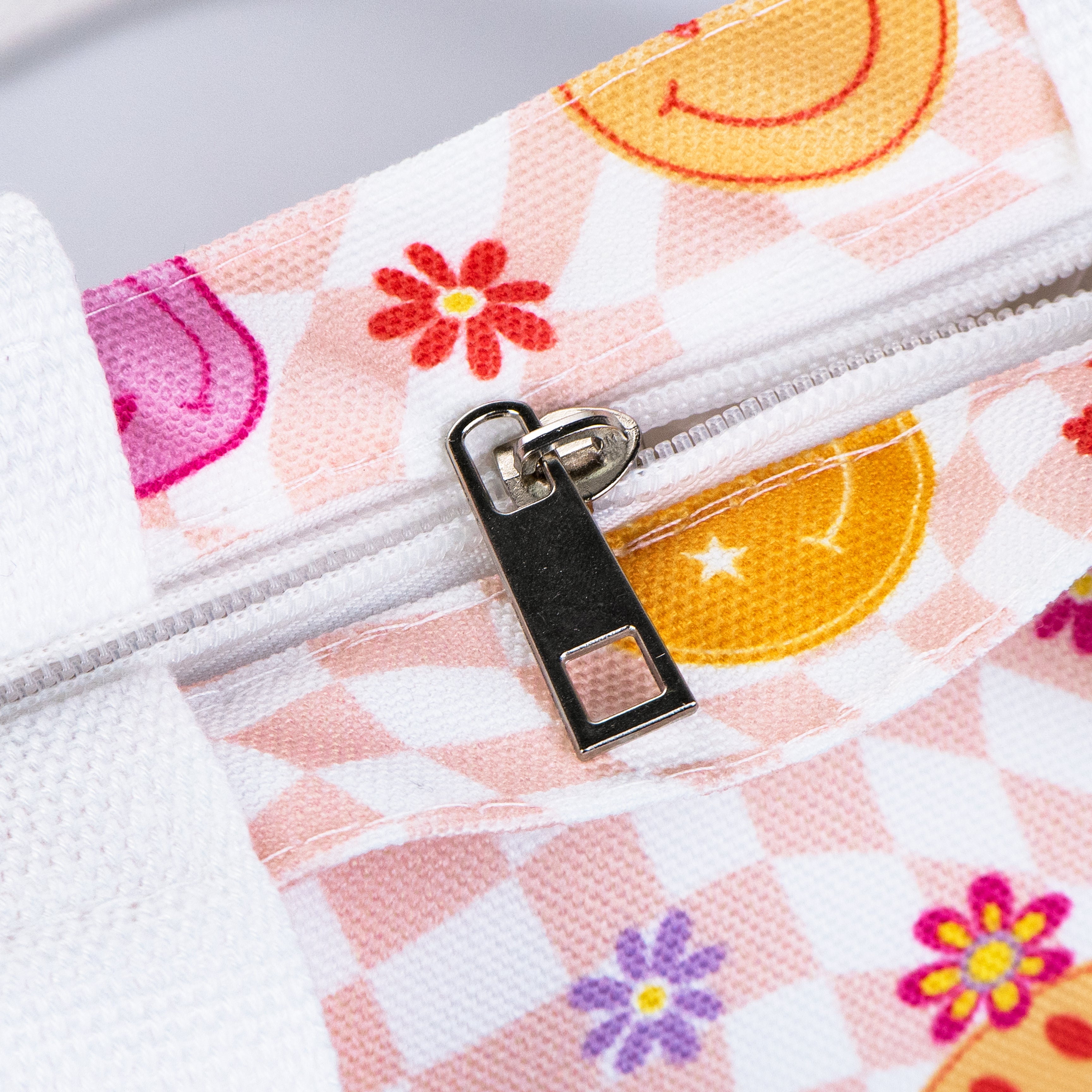 Mini Canvas Tote Bag with Print - Pink