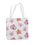 Orchid Flower Tote Bag - Pink and Orange Floral