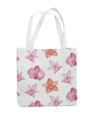 Orchid Flower Tote Bag - Pink and Orange Floral